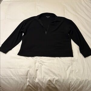 Adrianna Papell Black Ribbed Top